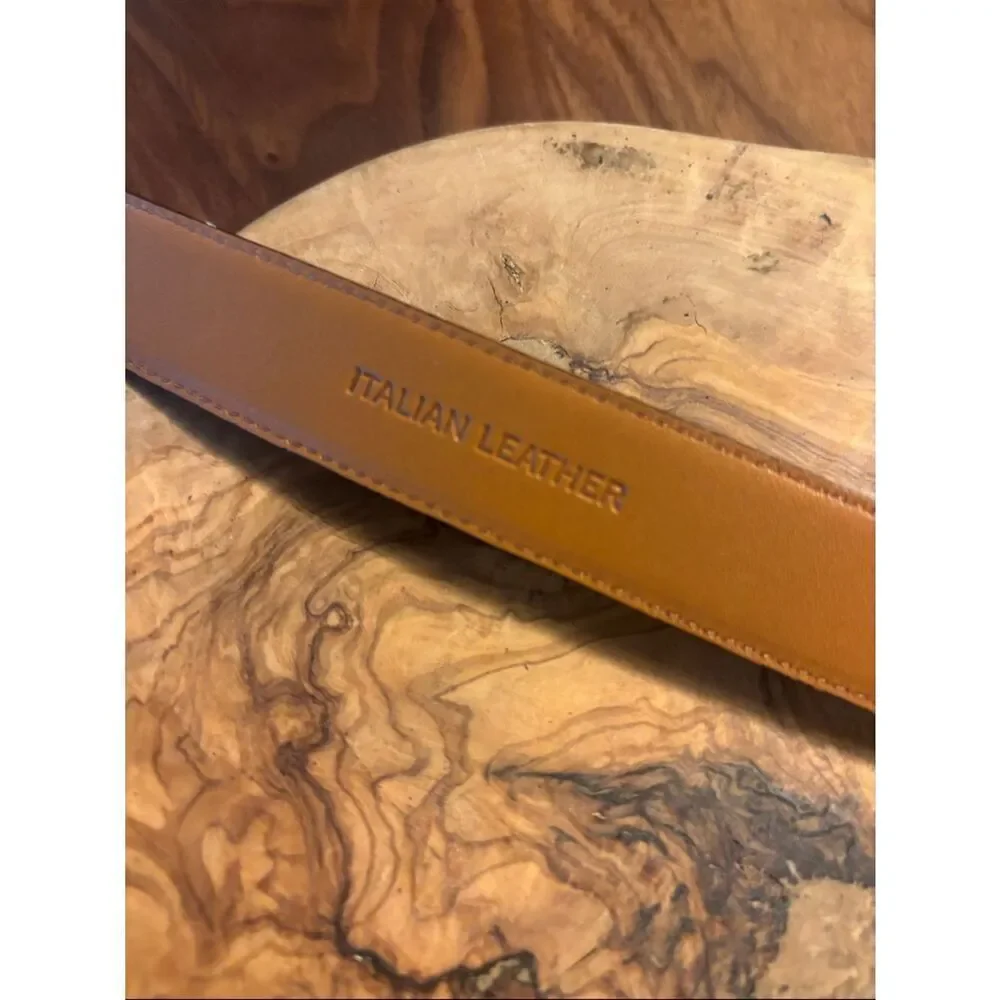 Lauren Ralph Lauren Dark Brown & Gold Leather Belt